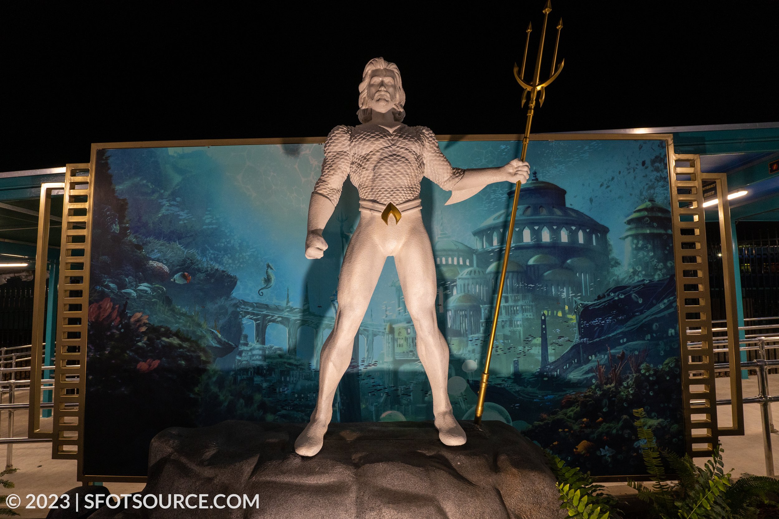 Aquaman Statue Night
